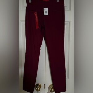 Guess Beatrix Pull On Ultra Stretch Burgundy Dress Pant